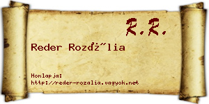 Reder Rozália névjegykártya